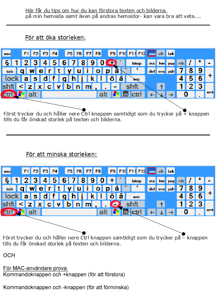 Tips på hur ni förstorar text och bild